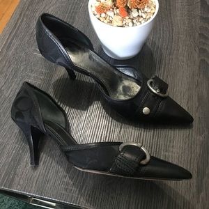 COACH Black D’orsay Pointy Heels Shoes Stilettos 7